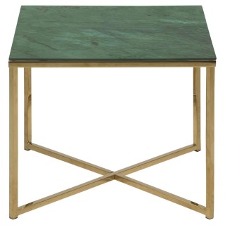 Table d’appoint Alysé carré en verre et métal - Vert