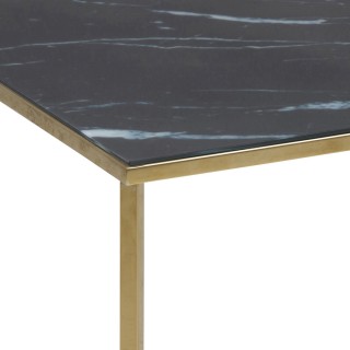 Table d’appoint Alysé carré en verre et métal - Noir