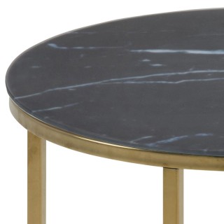 Table d’appoint Alysé ronde en verre et métal - Noir