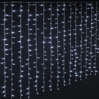 Guirlande extérieur rideaux 600 LED - Longueur 2 m - Blanc froid
