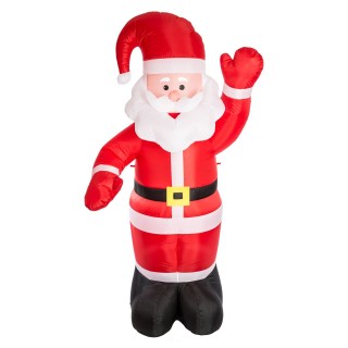 Grand modèle Père Noel gonflable - Hauteur 180 cm - Rouge, blanc et noir