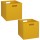 Lot de 2 Boîtes de rangement effet bois en MDF Mix n' modul - L. 31 x l. 31 cm - Jaune moutarde