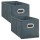 Lot de 2 Boites de rangement en tissu avec poignée - Longueur 31 x Hauteur 15 cm - Bleu orage