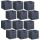Lot de 12 boites de rangement en feutrine - L. 31 cm x H. 31 cm - Gris foncé chiné