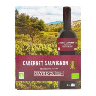 Lot 2x Vin rouge Pays d'Oc Cabernet Sauvignon BIO / IGP - Bib 3L