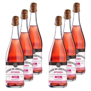 Lot 6x Cidre de Lézergué artisanal rosé - Bouteille 750ml