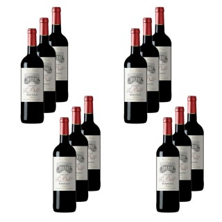 Lot 12x Vin Rouge Bordeaux Le Bedat AOC / HVE - Bouteille 750ml