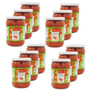 Lot 12x Tomates entières pelées au jus BIO - Bocal 500g