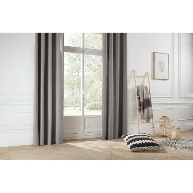 Lot de 2 Rideaux Panama - 140 x 260 cm - Gris