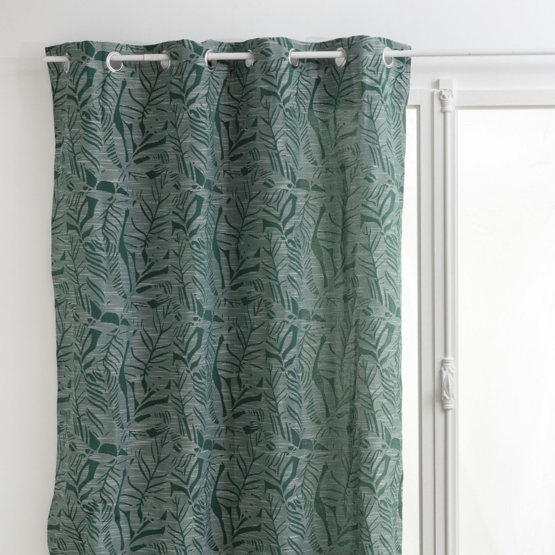 Lot de 2 Rideaux Folha au tissage jacquard - 140 x 260 - Vert Cèdre