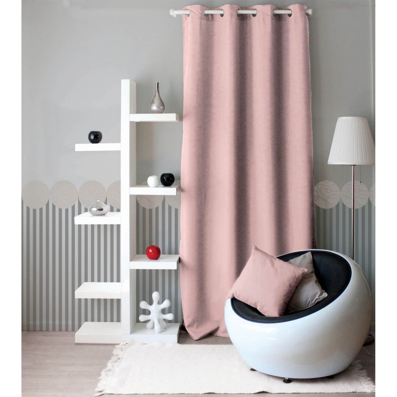 Lot de 2 Rideaux unis avec œillets - 140 x 240 cm - Rose