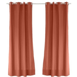 Lot de 2 Rideaux Panama - 240 cm x 135 cm - Orange Terre cuite