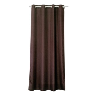Lot de 2 Rideaux en toile unie Basic à 8 œillets - Longueur 240 cm x largeur 140 cm - Marron Chocolat fondant