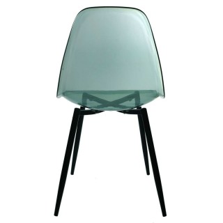 Lot de 4 Chaises scandinave transparentes et pieds en métal - Vert