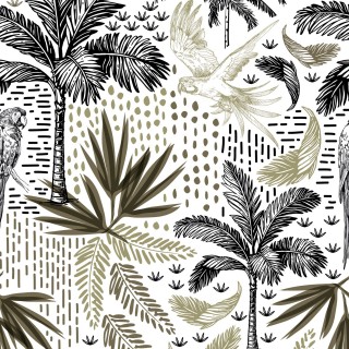 Parure de lit 2 places en coton imprimé Cuba - 240x220 cm - Noir et blanc