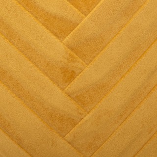 Coussin en polyester, effet velours et aux détails tressés - 40x40 cm - Jaune Ocre