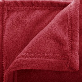 Grand plaid en Flanelle uni - 180x130 cm - Rouge