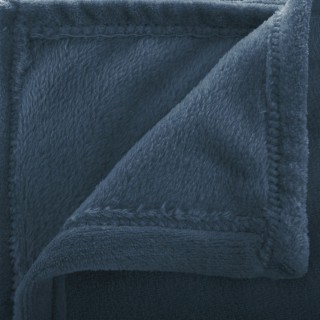 Grand plaid en flanelle uni - 180x130 cm - Bleu foncé