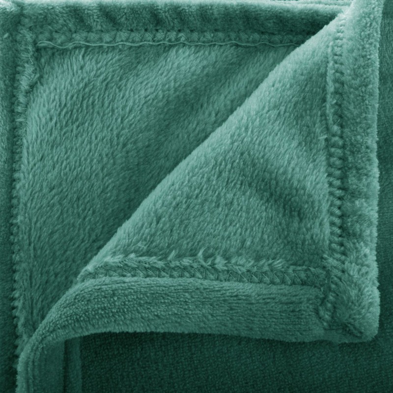 Grand Plaid en flanelle uni - 230x180 - Vert émeraude