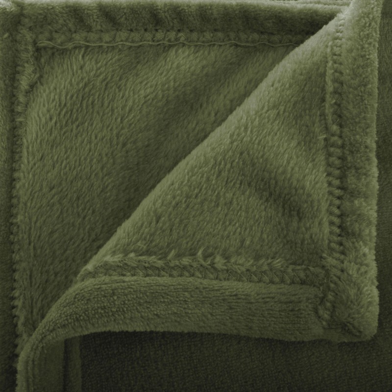 Grand Plaid en flanelle uni - 230x180 - Vert Kaki