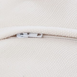 Coussin Lilou déhoussable effet velours en polyester 55x55 cm - Blanc Ivoire