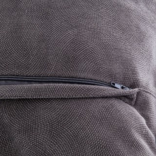 Coussin Lilou déhoussable effet velours en polyester 55x55 cm - Gris Foncé