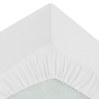 Drap Housse bonnet 30 cm 100% Coton Esther 160x200 cm - Blanc