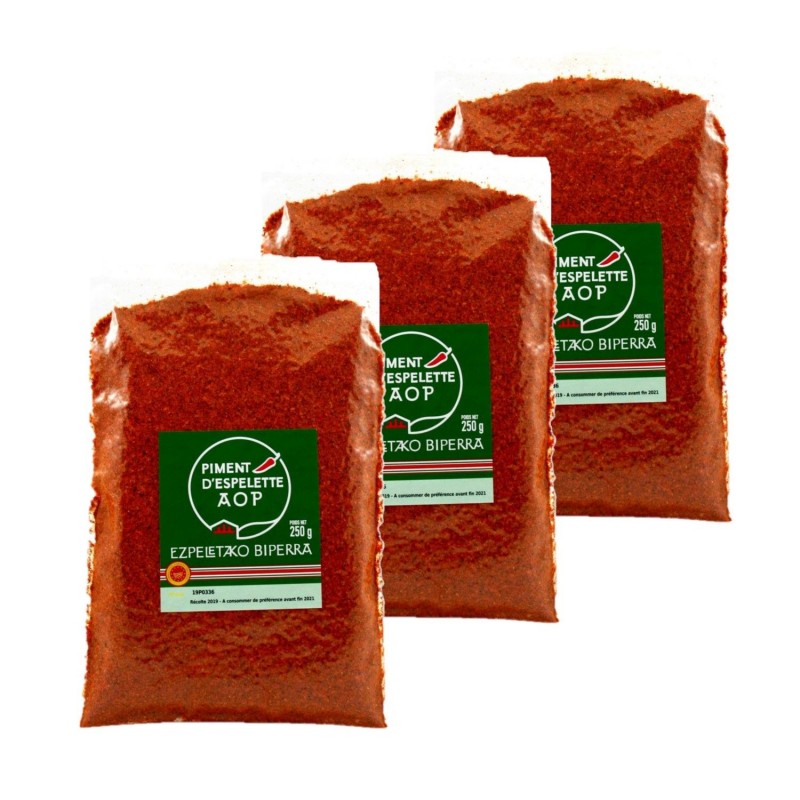 Lot 3x Piment d'Espelette - Sachet 250g