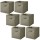 Lot de 6 cubes de rangement pliables en tissus avec poignée - 30x30x30cm - Taupe