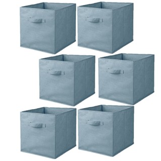 Boîte de rangement pliable, lot de 10, en tissu, caisses ouvertes, avec  poignées, HxlxP 30x30x30 cm