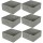 Lot de 6 boites de rangement pliables en tissus avec poignée - 30x30x15cm - Taupe