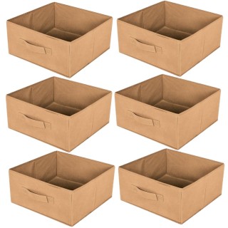 Lot de 6 boîtes de rangement rectangulaire en mdf Toilinux