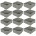 Lot de 12 boites de rangement pliables en tissus avec poignée - 30x30x15cm - Taupe