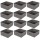Lot de 12 boites de rangement pliables en tissus avec poignée - 30x30x15cm - Gris foncé