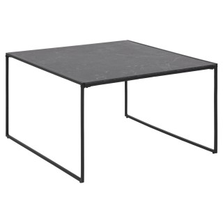 Table basse carré en mélaminé et métal - L.80 cm x H. 48 cm - Noir