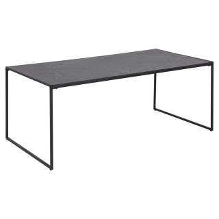 Table basse rectangulaire en mélaminé et métal - L.120 cm x H. 48 cm - Noir
