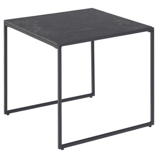 Table d'appoint carré en mélaminé et métal - L.50 cm x H. 45 cm - Noir