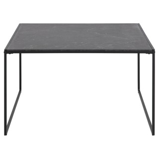 Table basse carré en mélaminé et métal - L.80 cm x H. 48 cm - Noir