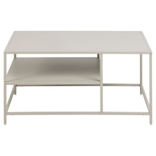 Table basse en Métal avec 1 étagère - L.90 cm x H.45 cm - Taupe