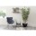 Etagère murale 2 niveaux en bois et métal - L.76 cm x H.63 cm - Beige et Noir