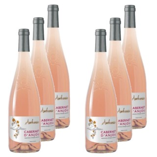 Lot 6x Vin rosé Ambroisie Cabernet d'Anjou AOC - Loire - Bouteille 750ml