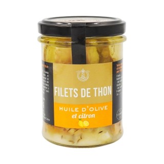 Lot 3x Filets de thon huile d'olive citron et thym - Pot 200g