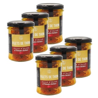 Lot 6x Filets de thon huile olive et tomates séchées - Pot 200g