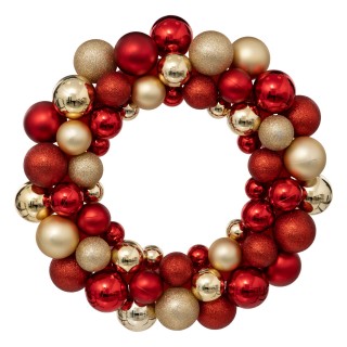 Couronne De Noël Artificielle 35 Cm Avec Père Noël - Rotin, PVC, Flanelle - Décoration Pour Porte D'Entrée, Mur, Cheminée