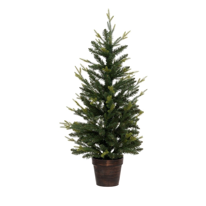 Sapin De Noël Artificiel En Pot - Hauteur 33 Cm - Décoration De Table - Matière PET Et Acier - Idéal Rebord De Fenêtre