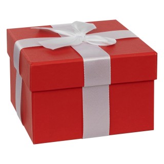 Lot de 3 boîtes pour cadeaux de Noël - Rouge et blanc