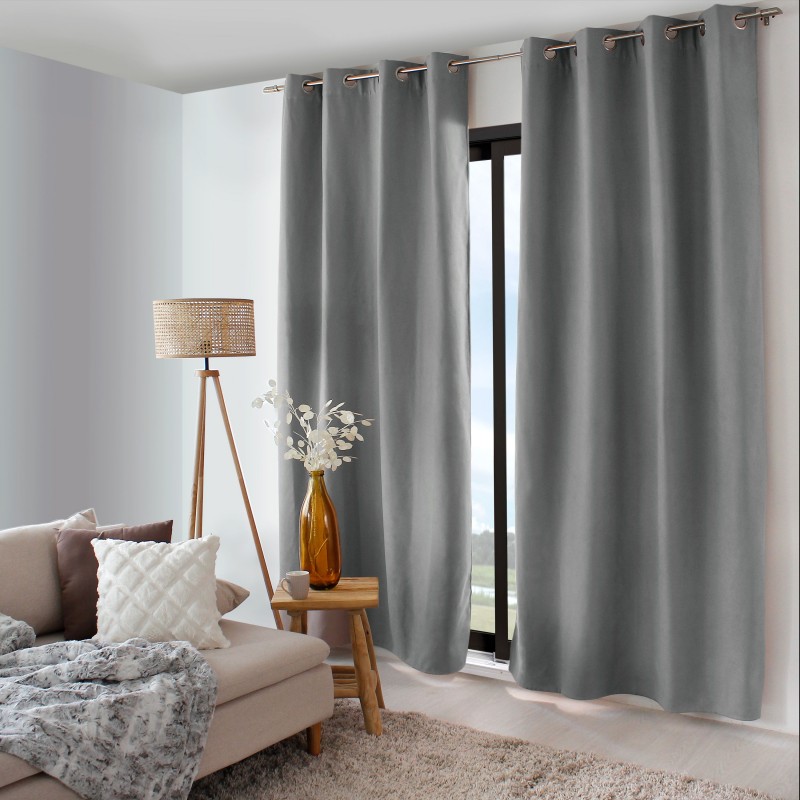 Rideau occultant thermique SAFFA - 135 x 240 cm - Gris