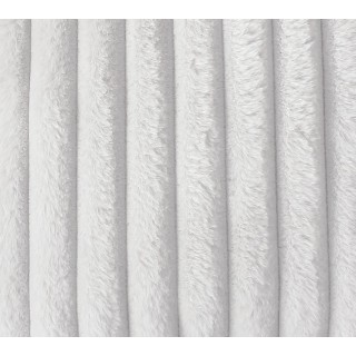Plaid SELA effet fourrure côtélée et flanelle - 150 x 125 cm - Blanc