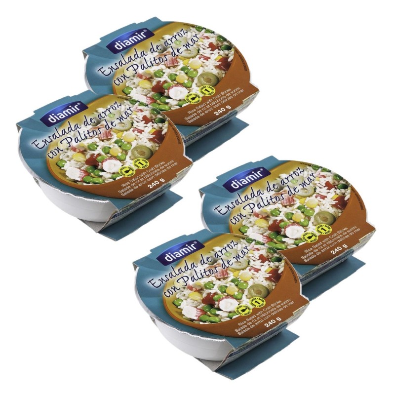 Lot 4x Salade de riz et fruits de mer - Barquette 240g