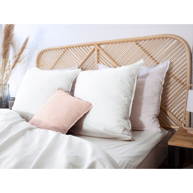 Drap housse - 100% coton lavé 57 fils - 140 x 190 cm - Blanc